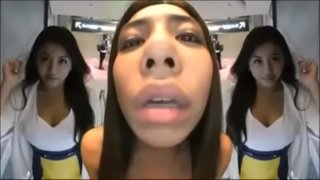 南国系美女のガラス舐め 南国系美女のガラス舐め