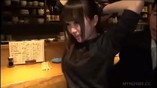Momo Ichinose in bar Momo Ichinose in bar